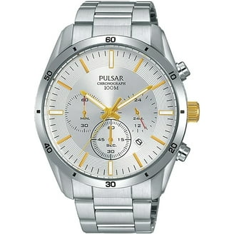 Pulsar Quartz Chronograph Watch with Stopwatch and 24-Hour Sub