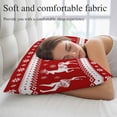 thumbnail image 5 of Christmas Elk Pillow Covers, Linen Long Throw Pillow Case, Xmas Snowflakes Vintage Red Geometric Art Holiday Pillow Protector Decorative Cushion Cover for Living Room/Bedroom 20" x 30", 5 of 8
