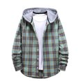 thumbnail image 2 of Guieoi Mens Winter Coat Snow Jacket Men Men's Fashion Hooded and Plaid Long Sleeve Buttons Shirt Jacket Coat, 2 of 4