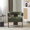 thumbnail image 1 of Fauteuil d'appoint Noble House moderne en velours, vert olive, 1 of 9