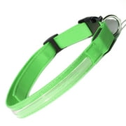 Paws & Pals Dog Collar LED Color Flashing Light Visible Night Walk - LG - Green