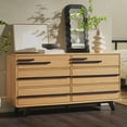 thumbnail image 2 of Walker Edison 60” Contemporary Solid Wood 6-Drawer Dresser, Natural Pine, 2 of 16
