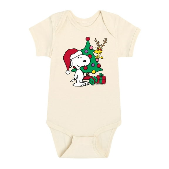 Peanuts - Christmas - Snoopy, The Tree, & Woodstock - Infant Baby One Piece