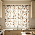 thumbnail image 4 of Beautynvta 2 Pack Vintage Orange Floral Kitchen Curtains, Rod Pocket Light Filtering Short Window Drapes, Rustic Curtain Panels for Kitchen Bathroom Farmhouse Decor, 4 of 6