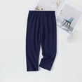 thumbnail image 4 of NAISIBABY Girls Capri Leggings, Comfortable Soft Stretchy Elastic Waist Kids Casual Cotton Dance Pants Navy Size 10, 4 of 4