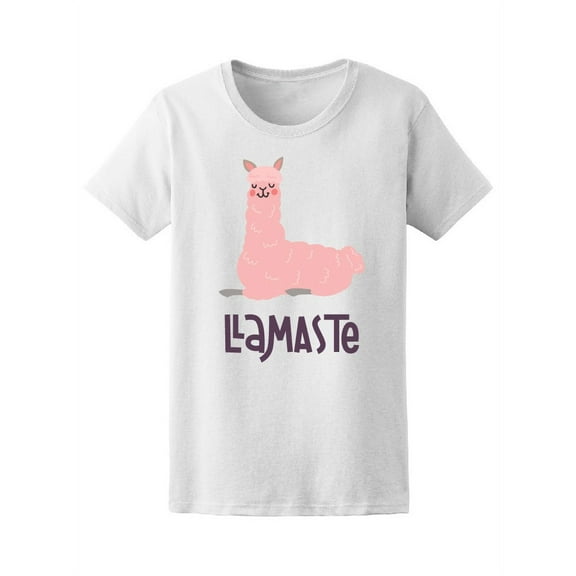 Llamaste Cute Yoga Pink Llama T-Shirt Women -Image by Shutterstock, Female Medium