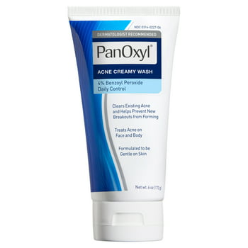 PanOxyl Acne Creamy Wash Daily Control, Face & Body, 4% Benzoyl Peroxide, 6 oz
