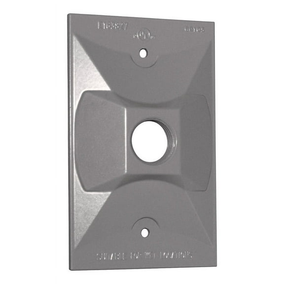 Sigma Lampholder Cover Wp 2-15/16 "X4-3/4 "X1-3/16 " Al 1 Gang, 1/2 " Hole Gray Shrinkwrap
