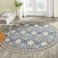 thumbnail image 3 of SAFAVIEH Courtyard Colton Geometric Indoor/Outdoor Area Rug, Natural/Blue, 6'7" x 9'6", 3 of 11
