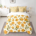 thumbnail image 2 of Feelyou Romantic Yellow Rose Bedding Comforter Set 7pcs, Rustic Flower Floral Queen Bedding Sets, Simple French Fashion Reversible Queen Sheet Sets, Lightweight Room Decor, 2 of 8