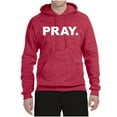 thumbnail image 2 of Wild Bobby Pray. Inspirational/Christian Unisex Graphic Hoodie Sweatshirt, Vintage Heather Red, Medium, 2 of 5