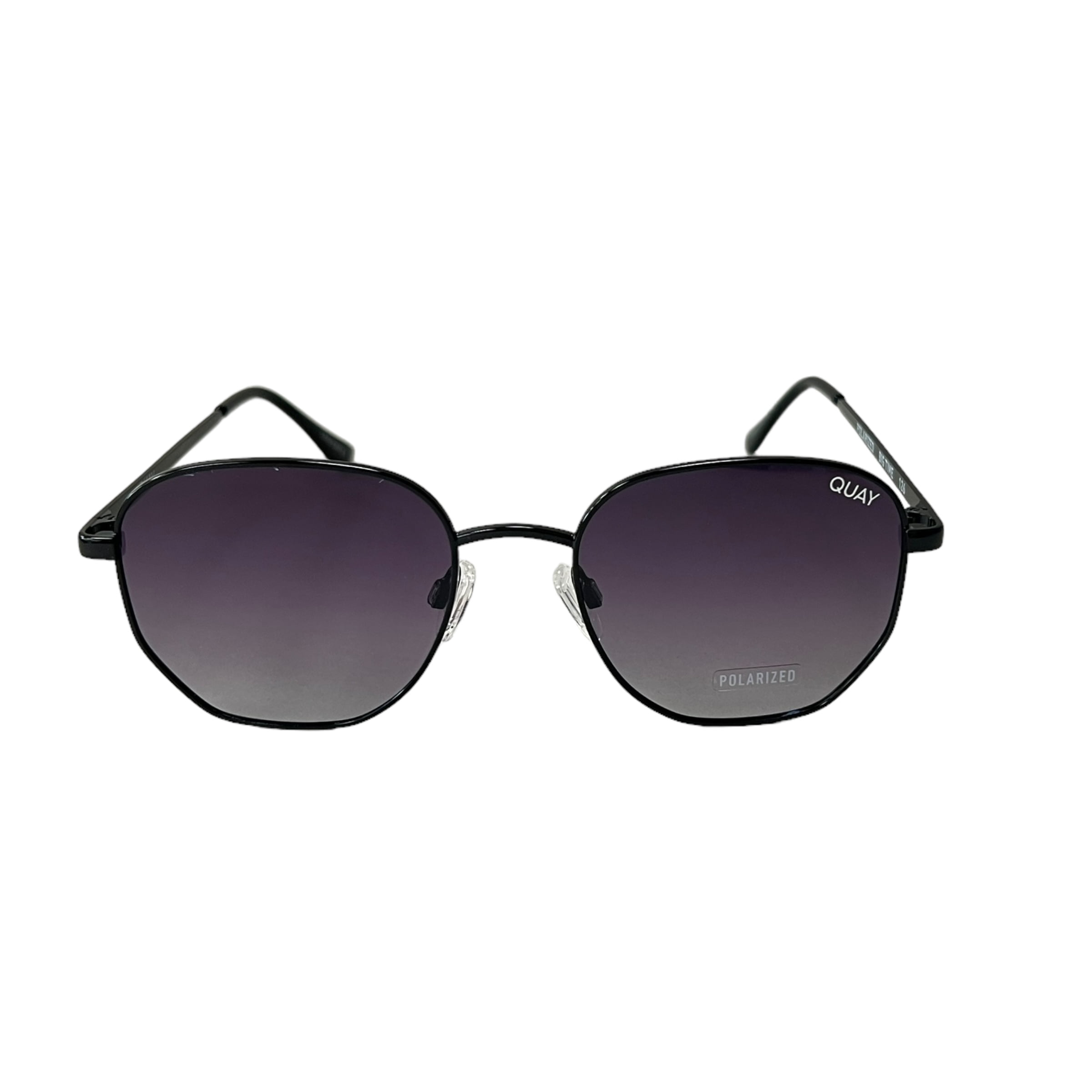 Quay Australia Big Time Square Sunglasses, Black/Smoke