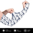 thumbnail image 3 of Sun Protection Arm Sleeves for Men Women, cool Blue anchors white Sleeves to Cover Arms with Thumb Hole Cooling Sleeve, 3 of 6