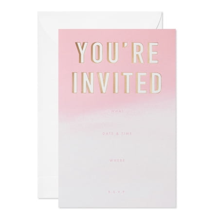 American Greetings Gradient Pink Invitations with Envelopes, You're Invited (10-count)
