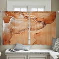 thumbnail image 4 of Marble Burnt Orange Semi Sheer Curtains 54 Inch Length 2 Panels Set, Modern Abstract Ink Painting Luxury Sheer Kitchen Curtain Privacy Voile Window Curtain for Living Room Bedroom Rod Pocket Drapes, 4 of 7