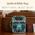 thumbnail image 6 of ZUXONGSY Turtle Hibiscus Flower Print Quilted Bible Case for Women Polynesian Print Bible Protector Large Handbag with Pen Slots Journal Case for Daily Use, 6 of 7