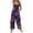 #16Dark Purple, variant on Women's Halloween Black Cat Skull Pumpkin Print Adjustable Strap Bib Overalls Wide Leg Jumpsuit With Pockets Black 2XL