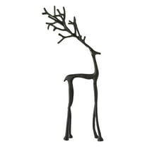 Christmas Decorations 2026 - Set of 2 Black Reindeer Statues - Modern Aluminum Alloy Xmas Figurines - Elegant Indoor Holiday Decor - Table Centerpieces - Ideal for Mantel Living Room Bedroom Office,A