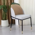 thumbnail image 5 of Wisfor Set of 2 Wider Dining Chairs Soft Sponge Filling PU Leathered Kitchen Chairs,Colour Light Khaki & Off-White Grey, 5 of 15