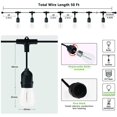 thumbnail image 3 of Outdoor String Lights Mains Powered, S14 50FT Garden Lights with LED Shatterproof ‎Bulb, 2700K Festoon Lights IP65 Waterproof, 3 of 5