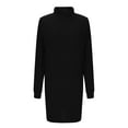 thumbnail image 5 of Zedker Long Sleeve Dress for Women Ribbed Knitted Mock Turtleneck Slim Fit Fall Dresses Bodycon Hip Hugging Dresses Fashion Clothes Plus Size Black S, 5 of 7