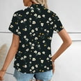 thumbnail image 3 of Cavosen T-Shirts for Women Short Sleeve Button down Collared Hawaiian Tropical Print Summer Tops Pullover Button up Vacation Tees Casual Dressy Resort Beach Blouse Workout M, 3 of 7