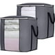 thumbnail image 4 of Bolsas de almacenamiento de mantas extragrandes Contenedores de almacenamiento de ropa transpirable para ropa de cama Sábana de almohada, gris, 2 paquetes, 4 of 5