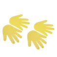 thumbnail image 3 of 2 pares de marcadores de forma de mano, antideslizantes, para la palma de la mano, para entrenamiento de coordinación infantil, hojas de huellas de manos amarillas, 3 of 14