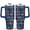 Navy-blue, variant on 40oz Tumbler with Handle & Straw, Stainless Steel Insulated Cup, Leak Proof Travel Mug, Keeps Drinks Hot/Cold, Nurse Coffee Cup, Gifts for Women Men