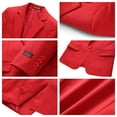thumbnail image 6 of ETHAN Boys 3 Piece Slim Fit Solid Colour for Wedding Formal Suits for Wedding Tuxedo Suit Red Size 7, 6 of 7