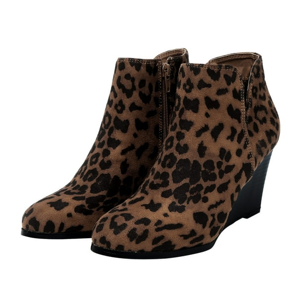 Bottine a talon clearance leopard