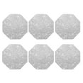 thumbnail image 2 of Disketp Silver Glitter Funny Coasters,6 Pcs Leather Coasters With Holder, Perfect Housewarming Hostess Gifts,Protect Furniture From Water Marks Scratch And Damage, 2 of 9