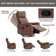 thumbnail image 4 of Aukfa Massage Recliner Chair with Heat, Faux Leather 360° Swivel Rocker Recliner, Overstuffed Manual Reclining Glider Chair with Vibration, Brown, 4 of 8