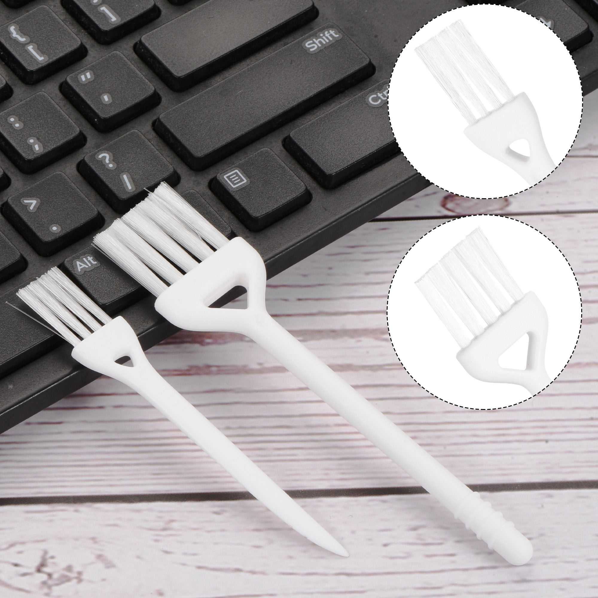 Unique Bargains Nylon Bristle Cleaning Brushes for Keyboard and Window Track, White 6 Pcs