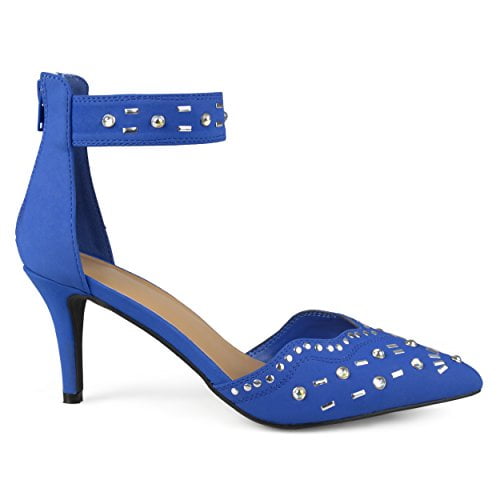 Brinley Co Women's GREIR Pump, Blue, 6.5 Regular US