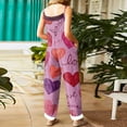 thumbnail image 4 of Youpwaven Women's Valentine's Day Vintage Heart Cotton Linen Overalls - Loose Fit Bib Jumpsuit with Pockets, Lightweight Casual Outfits for Spring Picnics, 4 of 5