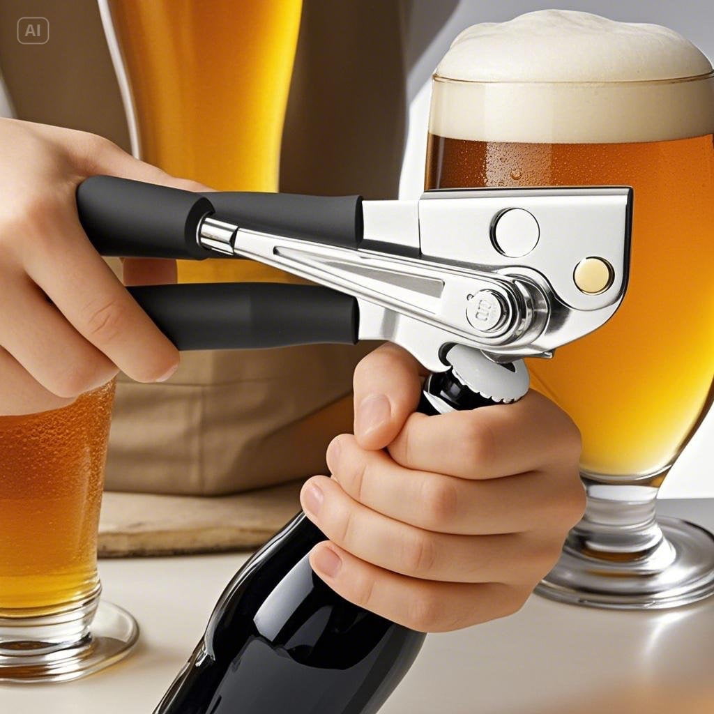 Xl-Kang Folding Crank HandleCan Opener with Manual Heavy Duty Folding Hand Crank Can Opener Smooth Edge with Comfortable Long Handles,