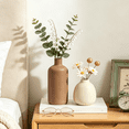 thumbnail image 5 of Ceramic Vase Set of 5, Vases Home Decor Rustic Farmhouse Decorative Vase Pottery Vases for Bouquet Pampas Grass Dried Fresh Flowers, Table Living Room Kitchen Bedroom Bathroom - Brown, 5 of 8