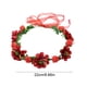 thumbnail image 3 of Corona de flores de Pascua | Accesorio para el cabello con rosas artificiales y hojas verdes | Cinta ajustable | Ideal para fiestas, bodas, festividades, fotografía y uso diario | Rosa vibrante,, 3 of 6