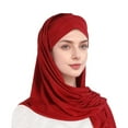 thumbnail image 2 of Women Hat Ruffle Cancer Chemo Turban Wrap Cap Scarf Shawl Plaid Scarves Bulk, 2 of 3