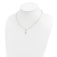 thumbnail image 3 of Auriga Fine Jewelry 14K Tri-Color Gold Beaded Cross Necklace 17inch for Women, 3 of 6