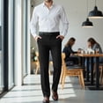 thumbnail image 4 of HBDesign Mens Tweed Dress Pants Thick Warm Wool Blend Trousers Classic Fit Business Casual Fall Winter, 4 of 7