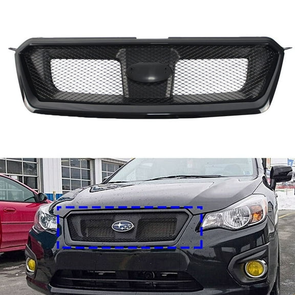 BST BSSP Front Sport Style Mesh Black Grille Grill Assembly Replacement for 2012-2016 Subaru Impreza J1010FJ010V2 for 2013 2014 2015 Subaru XV Crosstrek
