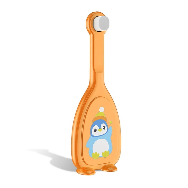 Advancent Cepillo de de silicona en forma de U Boquilla para niños enteros de doble cara Mangos de limpieza de Naranja 20piezas