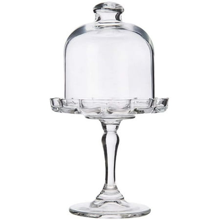 Glass Cake Dome Footed Cake Cupcake Stand With Cover Round Clear Cloche 