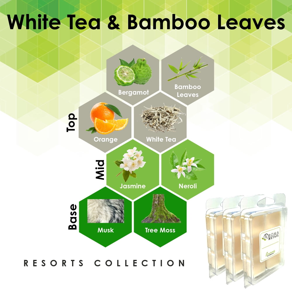 Aroma Retail White Tea & Bamboo Soy Wax Melts for Wax Warmer Floral Scent, 3-Pack
