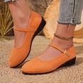 thumbnail image 6 of Miluxas Women's Mary Jane Flats Comfortable Dressy Ballet Flats Casual Round Toe Slip On office Work Woman Shoes Orange 9(42), 6 of 9