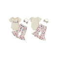 thumbnail image 2 of BemeyourBBs Baby Girls Summer Outfit Golf Print Romper and Flare Pants Headband, 2 of 8