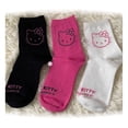 thumbnail image 3 of Calcetines Y2K Hello Kitty para niñas, calcetines medianos, accesorios Kawaii Sanrio Hello Kitty, calcetines, calcetines rosas, negros y blancos, calcetines para mujer, 3 of 3