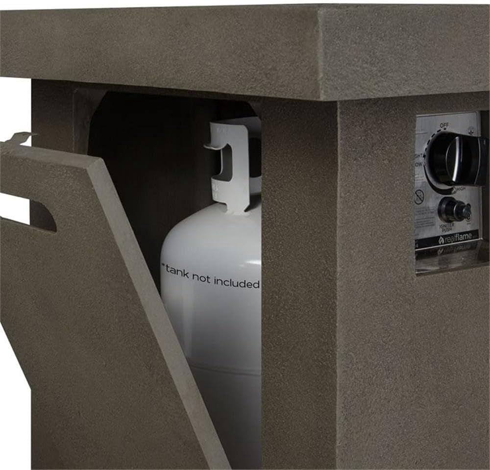 Real Flame Ventura 50" Rectangle Propane or Natural Gas Fire Pit Table With Hidden LP Tank in Glacier Gray